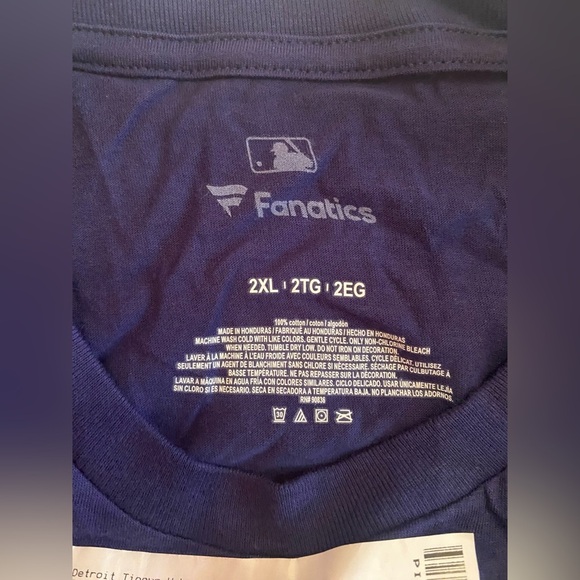 NWT Fanatics MLB Detroit Tigers Wasconah Navy Blue Short Sleeve Shirt Size XXL - Picture 3 of 6